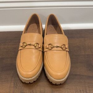 a new day Tan Loafers with Gold Accent